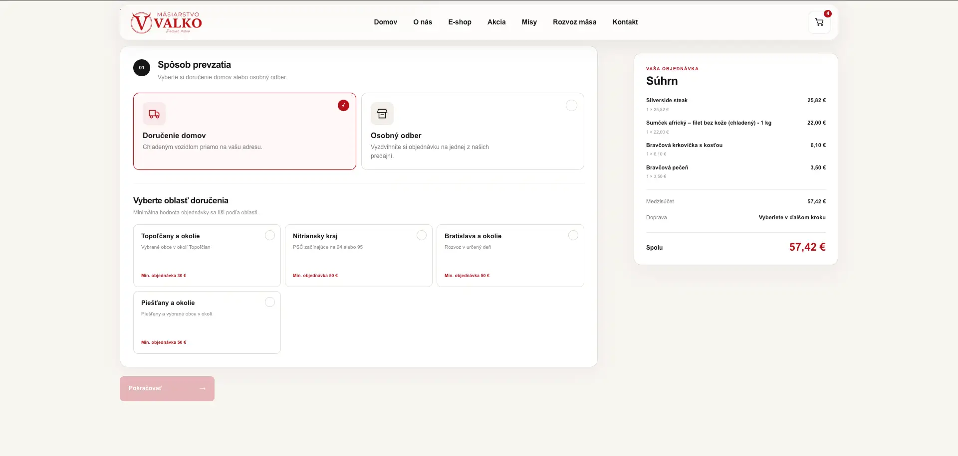 The Mäsiarstvo Valko ecommerce project from the FYstart portfolio