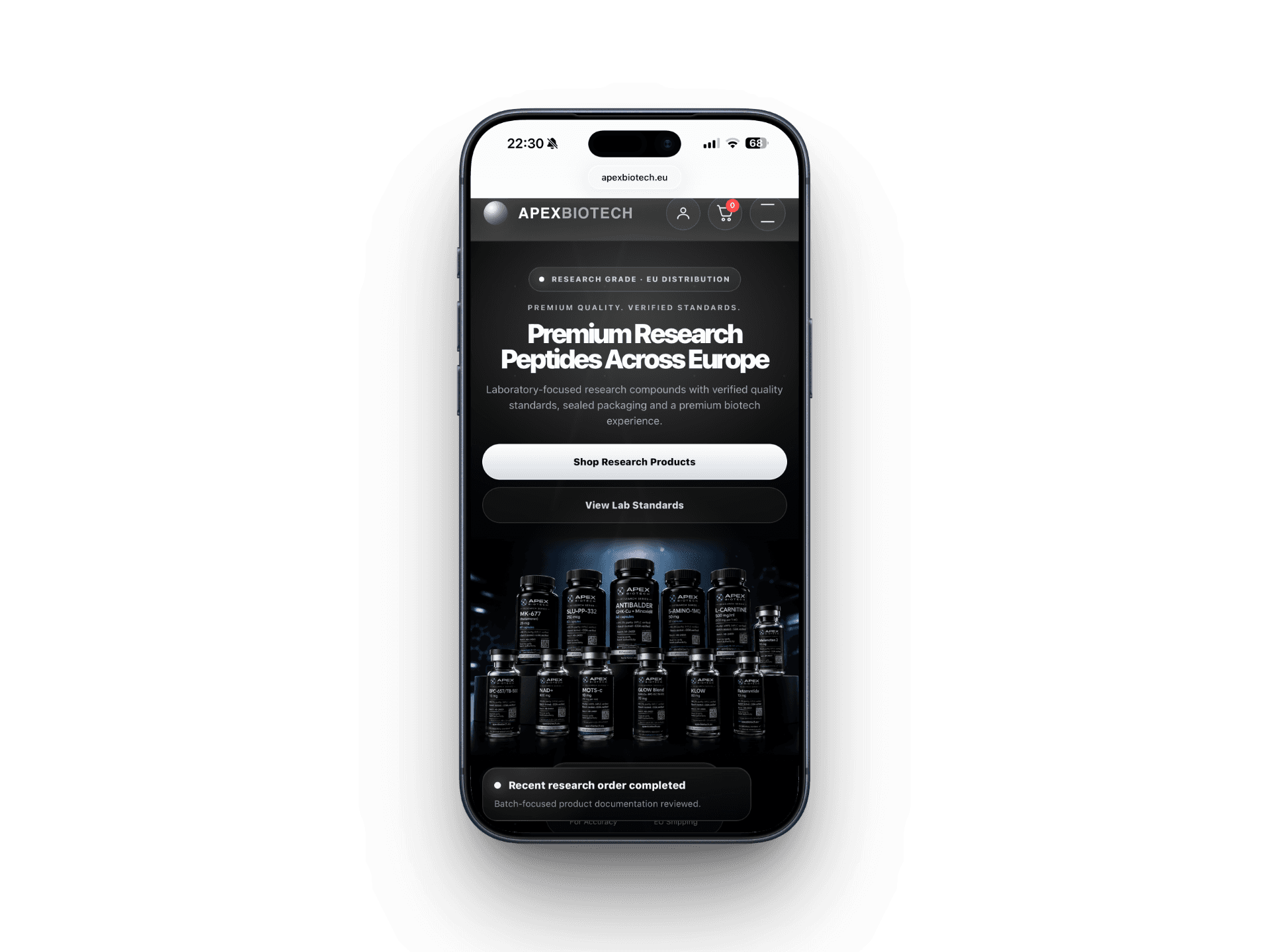 Mobile version of an online shop